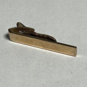VTG Classic Smooth Design Tie Clip Clasp Bar Gold Tone Casual or Formal 1.5"